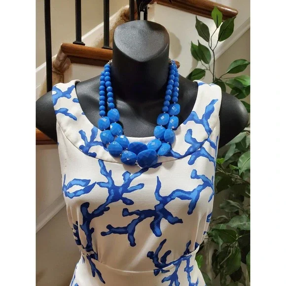 J. Mclaughlin Women's White Nylon Round Neck Sleeveless knee Length Dress Size S - Picture 5 of 11